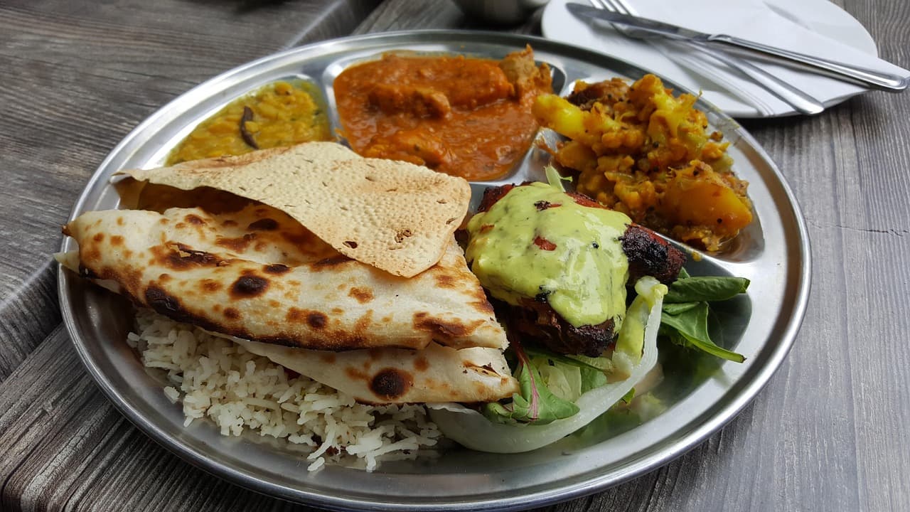 Delicious Indian thali